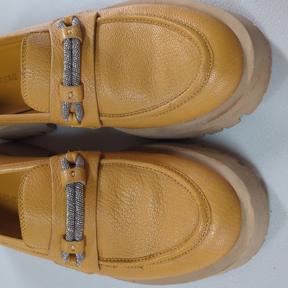 Bruno Premi, Anthropologie, mustard yellow lug loafers. Size 38 - Picture 2 of 11